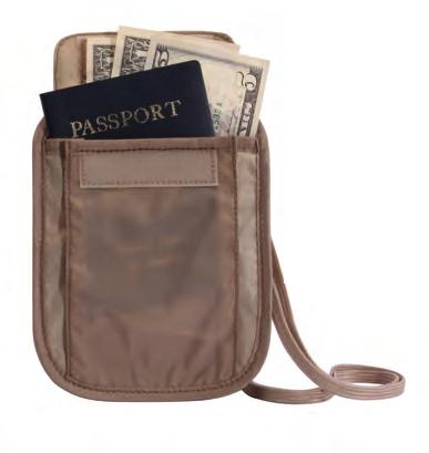 . Porta oggetti ultra leggero e traspirante con due tasche per l'alloggiamento dei documenti personali e contanti.