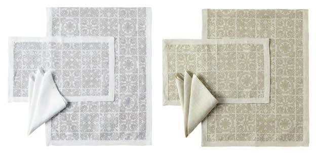 Tovaglioli tinta unita in set da 4 pezzi (cm 40x40) Table collection in printed linen.