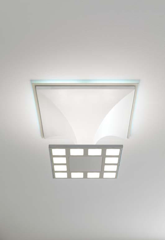 ISIDE Désian R&D Lampada a LED da soffitto a diffusione. Corpo in alluminio verniciato con possibilità elementi di diversi colori secondo palette RAL. Illuminazione superiore e inferiore.