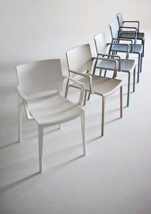 CHAIRS / SEDIE BAKHITA Studio Eurolinea Design This is not an ordinary plastic chair. The 2K injection-process behind it makes it sturdy and durable.