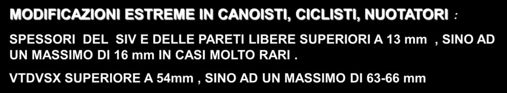 MODIFICAZIONI ESTREME IN CANOISTI, CICLISTI, NUOTATORI : SPESSORI DEL SIV E DELLE