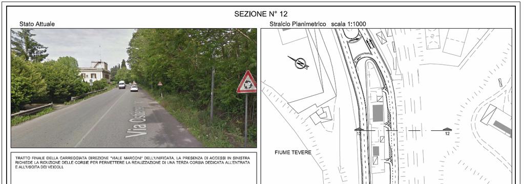 15 L ultima parte di tracciato è ancora caratterizzata dalla presenza di uscite in sinistra nell attuale sede della Via Ostiense che diverrà la nuova carreggiata verso