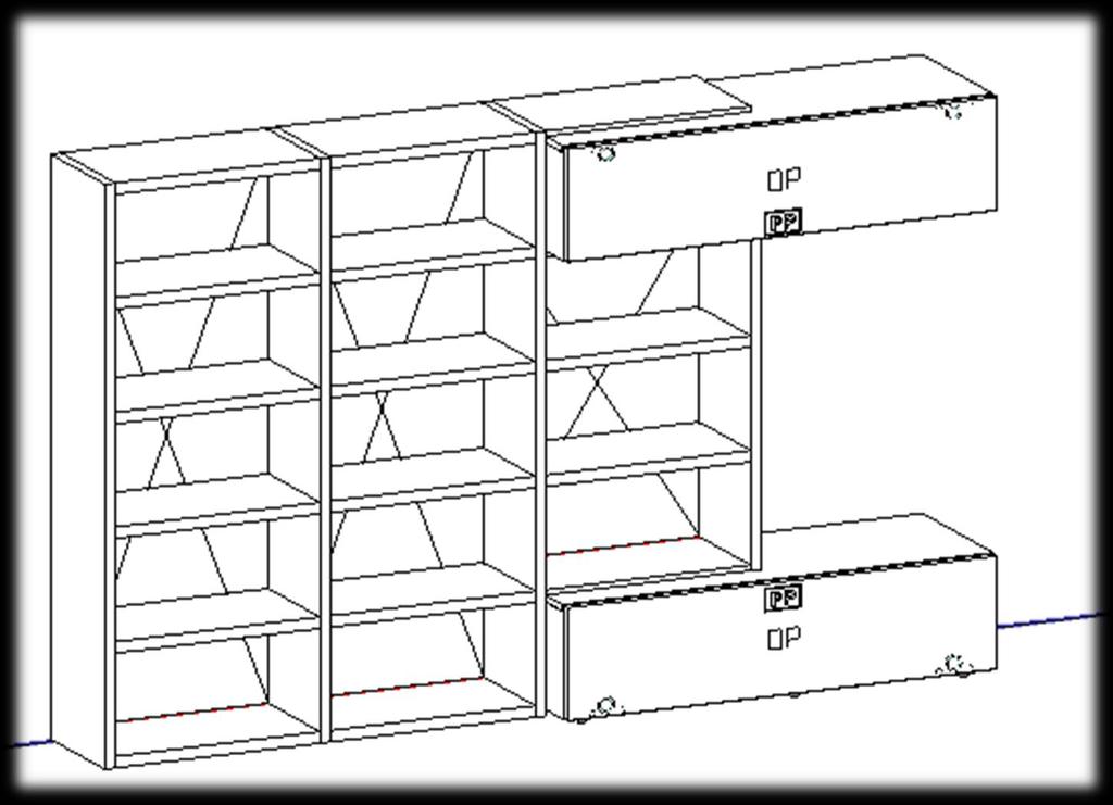 Risultato finale Composizione SP13 Completamento della composizione con moduli Spazio e boiserie L