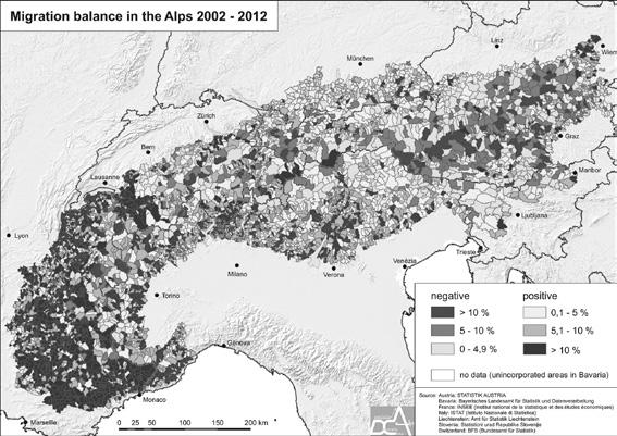 Current Demographic Trends in the Alps: Nothing Quiet on the Western Front - Quiet in the East transformation process.