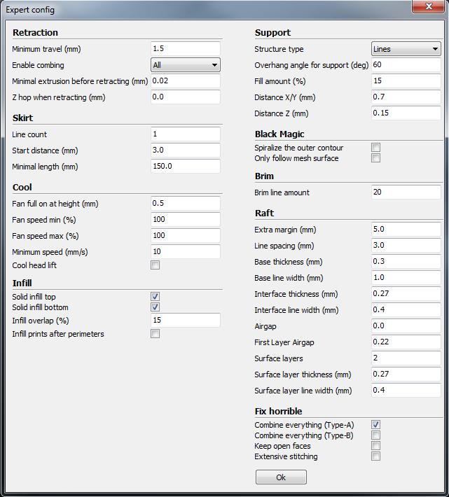 Impostazioni Avanzate Premere CTRL+E o selezionare le voci di menu Expert > Open expert settings... [Avanzate > Apri impostazioni avanzate.