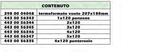 Termo serie mista punzoni e punteruoli In polietilene a bassa densità espanso.