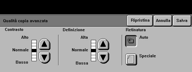 Qualità copia avanzata Usare questa funzione, oltre alle impostazioni selezionate in Qualità copia, per migliorare ulteriormente la qualità delle copie.