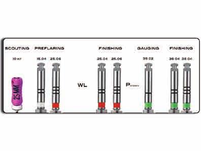 FIG. 9A Se la manovra di gauging ci indica che su un canale il diametro di lavoro è 300 micron, allora dovremo usare strumenti di finishing 30 04 e 30 06 Rilevanza clinica La sistematica FlexMaster