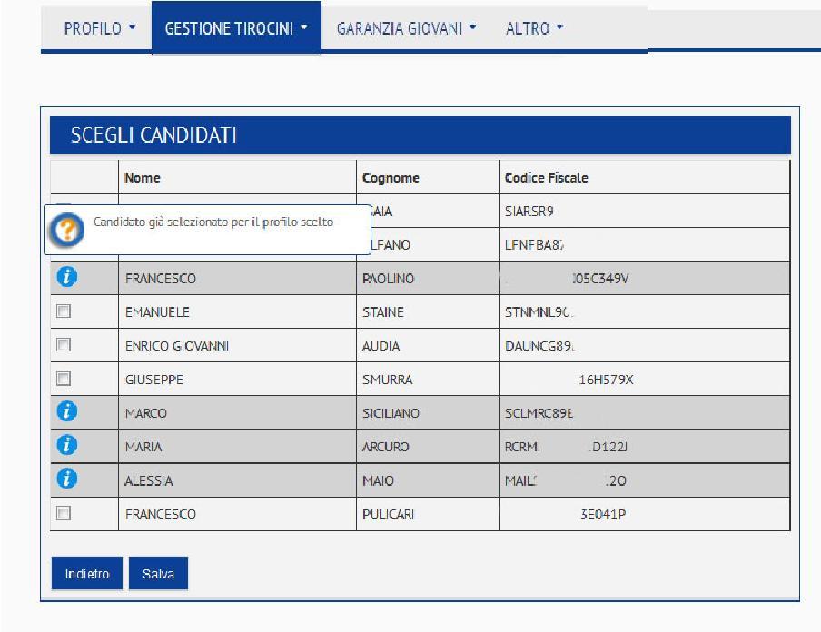 Servizio per l Impiego: Gestione offerte Matching Attivando la funzionalità di matching automatico, il Sistema ricerca tra tutti gli iscritti a Garanzia Giovani (di propria competenza ossia per i