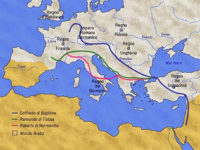 La Crociata (1096-1099) Anche la regione costiera di Siria e Palestina viene