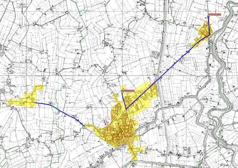 COLLETTAMENTO FRAZIONI DI BONDANELLO E ZOCCA AL DEPURATORE DI MOGLIA INQUADRAMENTO CARTOGRAFICO Intervento proposto Costo collettore Bondanello - Moglia 4627 m 545.