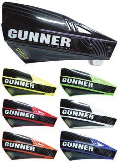 GUNNER HAND PROTECTORS Ognuno di questi prodotti è stato realizzato con il primo composto per motocross che include simultaneamente la massima brillantezza e la massima resistenza.