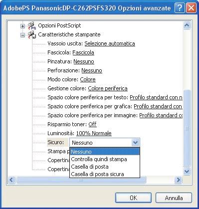 Stampa Mailbox Salvataggio di un lavoro di stampa (da PC) Selezionare Stampa dal menu File del software dell applicazione, e fare clic su Proprietà.