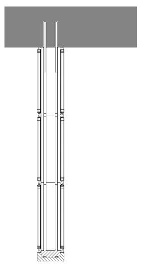 strutture verticali sistema Pegasus Posavelox Appoggi perimetrali Con astine di metallo Particolare dell ancoraggio tra parete e struttura in Posavelox tramite astine in metallo.