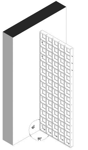 46 strutture verticali sistema Vetroarredo modulare in legno Montaggio I moduli sono composti da: liste per grigliato (il numero e le misure variano con la dimensione); 2 liste laterali; viti (comuni