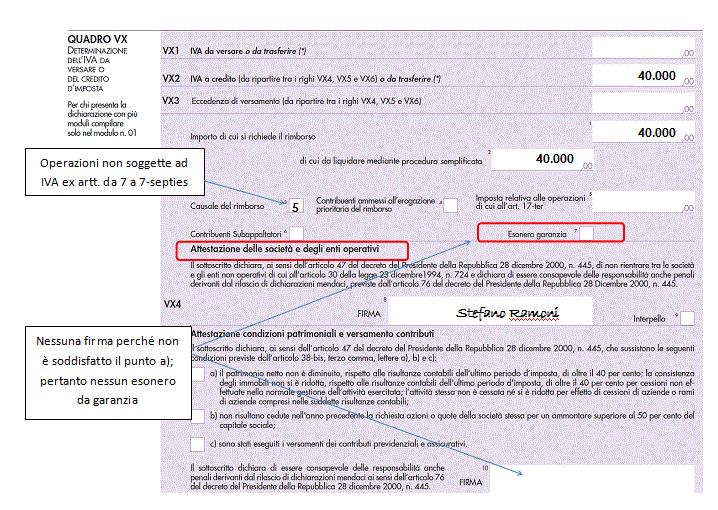 La Transit srl (con legale rappresentante Stefano Ramoni) presenta un credito IVA 2016 risultante dal modello IVA 2017 pari a 40.