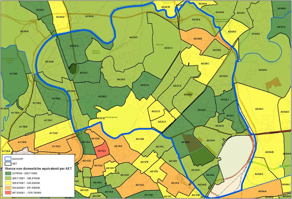 Domanda di Servizio Municipio II Distribuzione delle utenze non domestiche Ta.Ri.