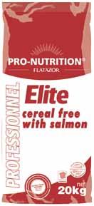 Elite PROFESSIONNEL Elite Cereal Free, con salmone Mangime completo per cani adulti Adatto anche ai cani sensibili e/o allergici al glutine e ai cereali Elite Cereal Free al salmone è formulato senza