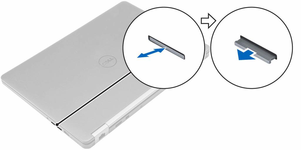 Rimozione della scheda SIM (Subscriber Identification Module) ATTENZIONE: La rimozione della scheda SIM quando il computer è acceso può causare la perdita di dati o danni alla scheda.