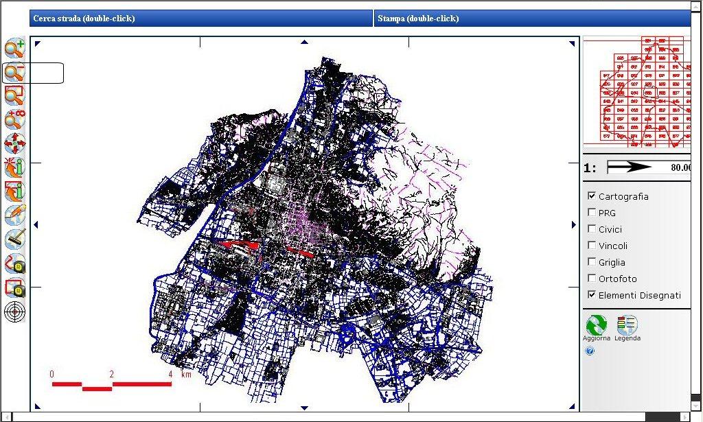 Verifica e Selezione Ad aggiornamento effettuato di ricerca della Via su Mappa, l utente può visualizzare e verificare l area d interesse attraverso l utilizzo dei seguenti strumenti: Stumenti Zoom L