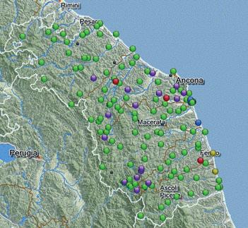 La mappa della Rete di monitoraggio meteo-idrogeologico regionale l invaso, che ha siglato con la Prefettura territoriale specifici accordi di programma e documenti di Protezione civile finalizzati