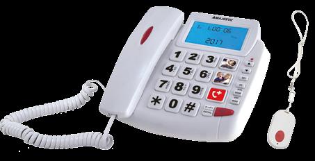 Livello suoneria regolabile Telecomando SOS per chiamate di soccorso e per rispondere alle chiamate entranti Tasto SOS