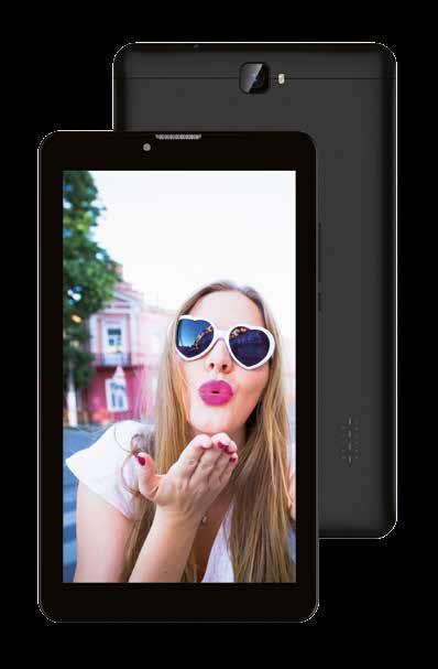 TABLET TAB 657 4G TABLET 7 4G Memoria interna 8 GB espandibile tramite micro SD (fino a 64GB) Schermo multi-touch capacitivo da 7 TN HD (1024x600) Processore A53 Quad Core MTK8735M da