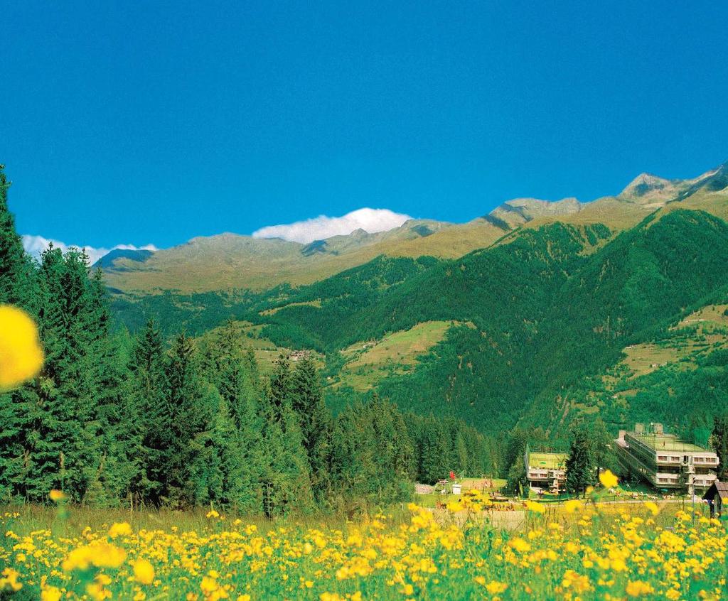 VALTUR MARILLEVA TRENTINO Un oasi verde di relax e divertimento a 1400 metri d altitudine, circondata dalla natura incontaminata della Val di Sole e dei Parchi Naturali Adamello Brenta e Stelvio.