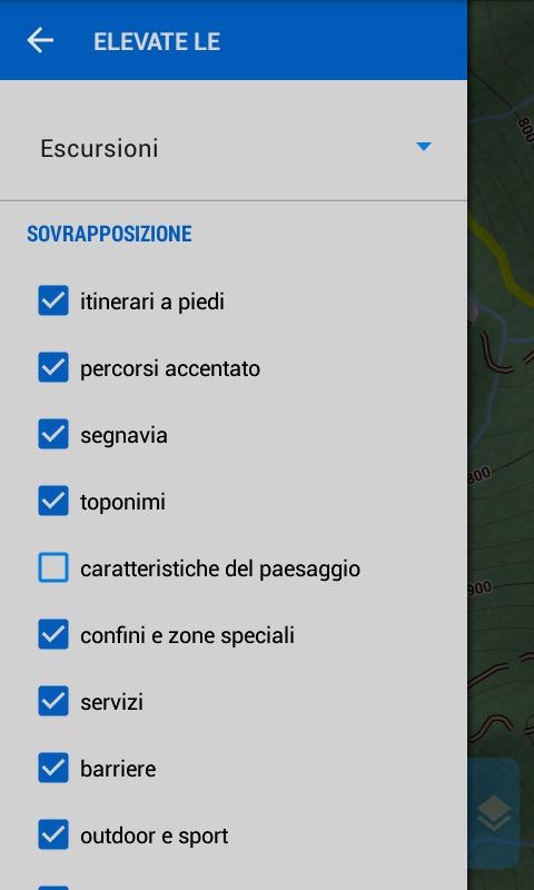 Scorrere la schermata per togliere o aggiungere elementi dalla