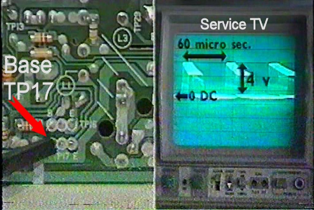 Sulle basi dei transistor TP17 e TP16 (che sono unite e quindi è possibile prelevare il segnale indifferentemente dall una o dall altra) dovrete ritrovare il segnale proveniente da TP13 Questa è la