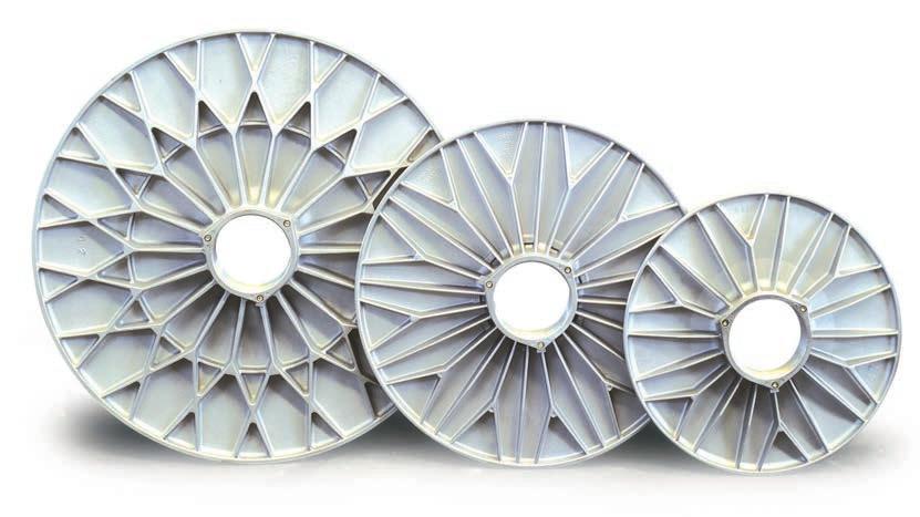 Aluminium alloy flanges with diameter from 400mm to 1250mm for natural and made man yarns with external ribs or double