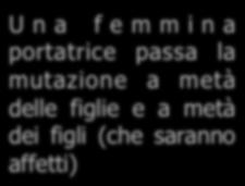 A a A a Y A a A Y A Y Un maschio con la malattia (se sopravvive) trasmette l allele a