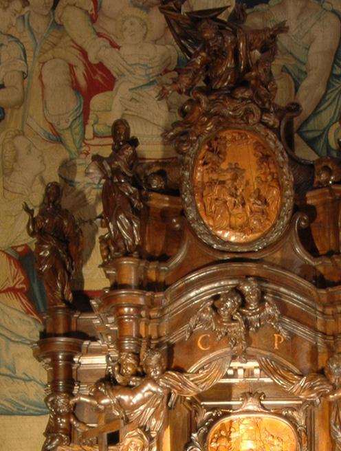 L arte in Basilica Tante le opere d arte d immenso valore collocate all interno della Basilica: le meravigliose tarsie ideate da Lorenzo Lotto e scolpite da Giovan Francesco Capoferri, che