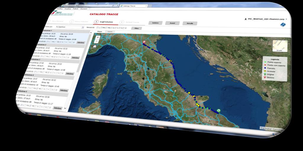 Il catalogo freight Network individuato dopo consultazione con le imprese ferroviarie 88 mln Tr*Km offerti nel catalogo 2018 Armonizzazione con la capacità dei terminal e con i grandi lavori