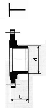 tubi e raccordi in ghisa sferoidale RACCORDI IN GHISA SFEROIDALE Per tubi PVC - PE - GS EN 545 Imbocchi d DN L Tee a tre bicchieri Kg.