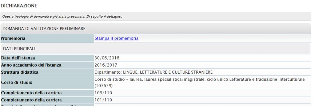 Puoi stampare un promemoria cliccando sul link Stampa il promemoria.