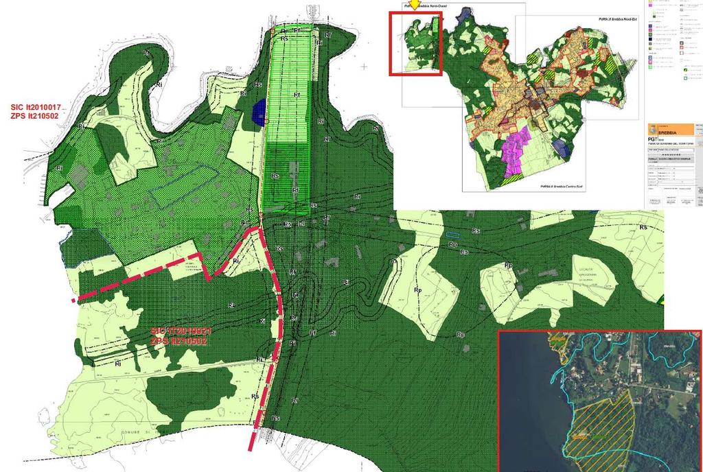 6.5. Disposizioni del PGT per le aree interne e limitrofe al SIC - ZPS Figura 2 - Estratto Pdr_9a Quadro urbanistico generale Per quanto riguarda le aree poste internamente al SIC/ZPS il PDR del PGT