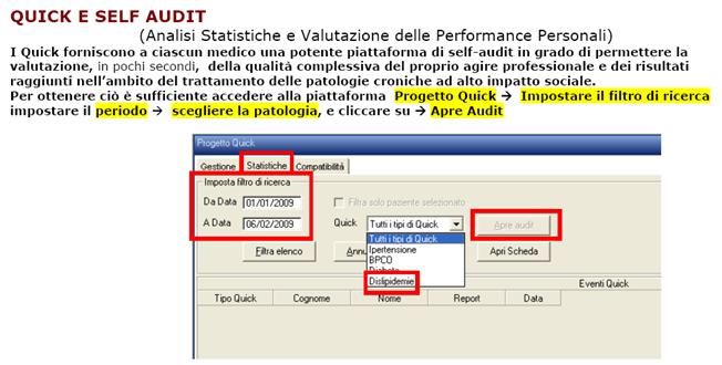 sufficiente cliccare sul tasto ed appariranno tabellate tutte le precedenti visite