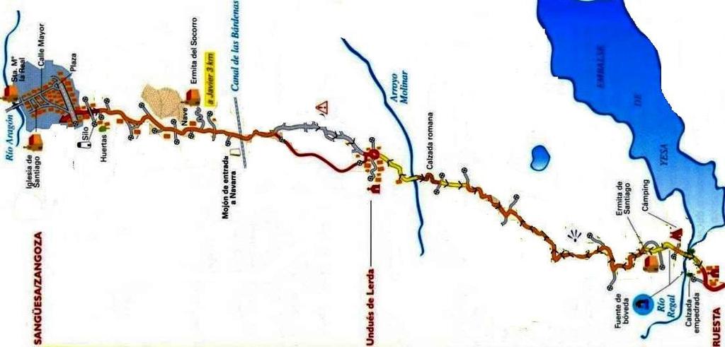 DE ARTIEDA A SANGUESA : 34km Si scende giù ripidi dal paese e poi occhio alla svolta a sx (la freccia é nascosta sulla casa) e si continua su ctra A1601 tra monticoli lunari di erosione fino