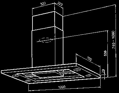 9 KWh/a Classe di efficienza fluido dinamica A Classe di efficienza di illuminazione A Classe di efficienza filtraggio grassi B Emissione ponderata di potenza acustica alla velocità massima (SPEmax):