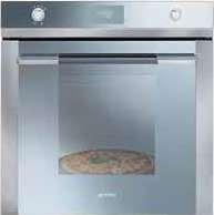 SF106PZ 995,00 FORNO VENTILATO, PIZZA, 60 CM UNA PIZZA SPECIALE A CASA 65 lt kw ECO logic Nel forno multifunzione Pizza, la pietra refrattaria è a diretto contatto con la resistenza sul fondo per