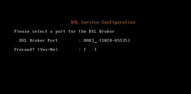 Installazione di Data Exchange Layer Installare DXL 2.2.0 2 9 Immettere l'indirizzo IP o il nome di dominio completo, la porta e le informazioni sull'account del server McAfee epo.