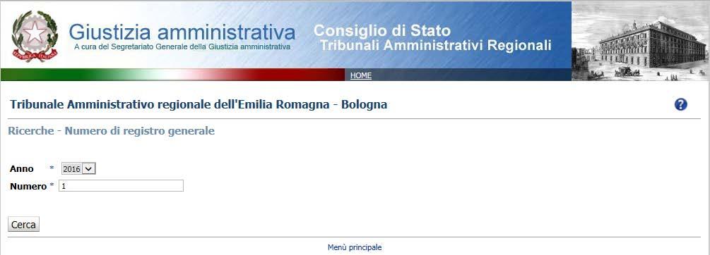 Premere Cerca; vengono visualizzati i dati essenziali del ricorso scelto: L Oggetto, la Tipologia e la