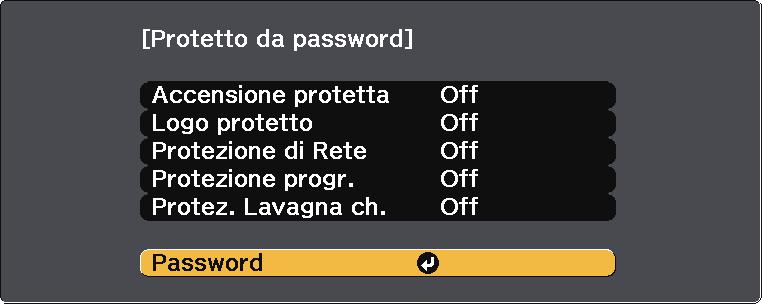 e f g Immettere nuovmente l pssword. Srà visulizzto il messggio "Pssword ccettt". Se l pssword immess non è vlid, viene visulizzto un messggio che richiede di immettere di nuovo l pssword.