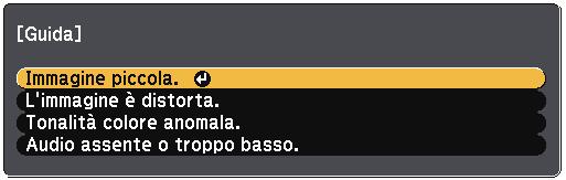 Usre i tsti frecci su e giù per evidenzire il problem che si desider risolvere. c Selezionre l'icon nell schermt principle. f g Premere [Enter] per visulizzre le soluzioni.