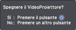 Spegnimento del proiettore 51 Spegnere il proiettore dopo l'uso. Attenzione Non scollegre il cvo di limentzione mentre il proiettore è cceso. I dti sull lvgn potrebbero ndre persi.