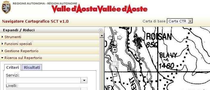 Il Geonavigatore Componenti Ricerca sul repertorio Utilizzando servizi e impostando dei