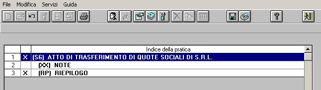 Si aggiunge all indice della pratica un Modello