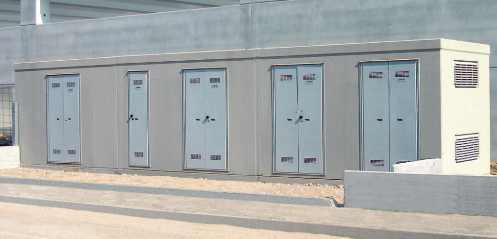 cabine elettriche monoblocco struttura monoblocco CEB.25 prescrizioni Enel DG 2092 Nelle pareti verticali dello spessore di 9 cm.