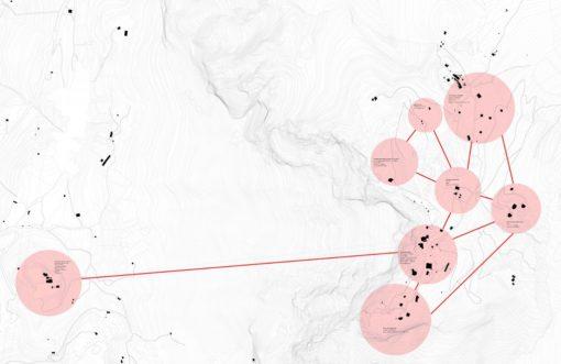 Le zone dove si ipotizzano strutture ricettive e altre funzioni (spa, agriturismo, ostelli e ristoranti) ai Piani d Erna.